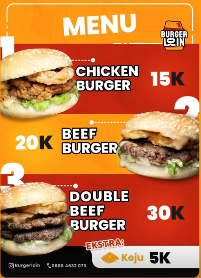 Burger Loin Menu